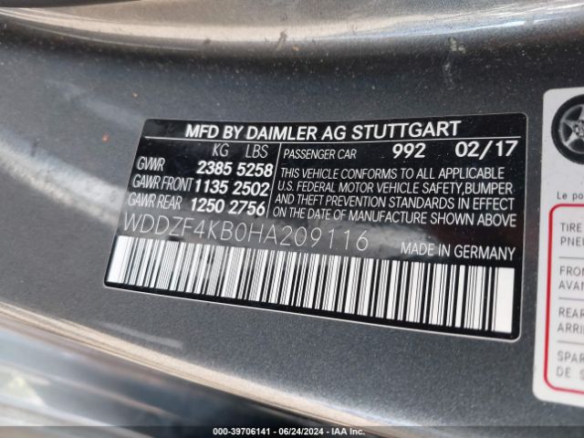 WDDZF4KB0HA209116 Mercedes-Benz E 300 4matic
