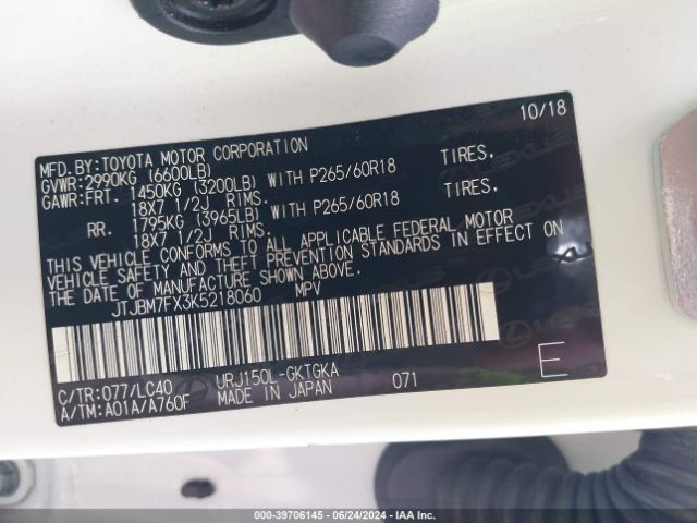 JTJBM7FX3K5218060 Lexus 460