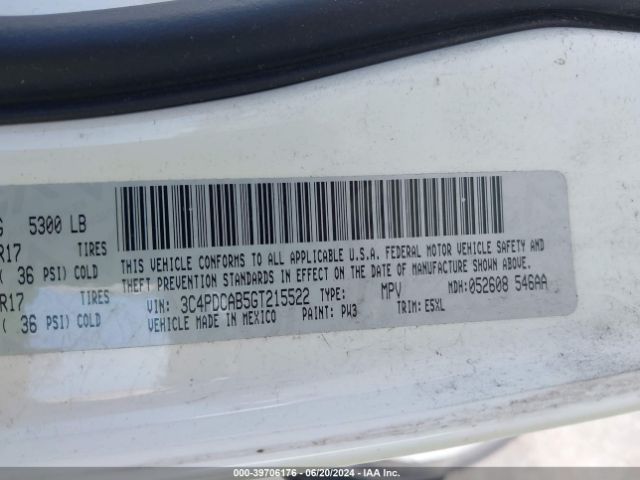 3C4PDCAB5GT215522 Dodge JOURNEY SE