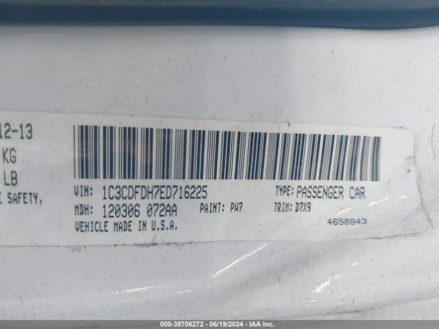 1C3CDFDH7ED716225 Dodge Dart Aero