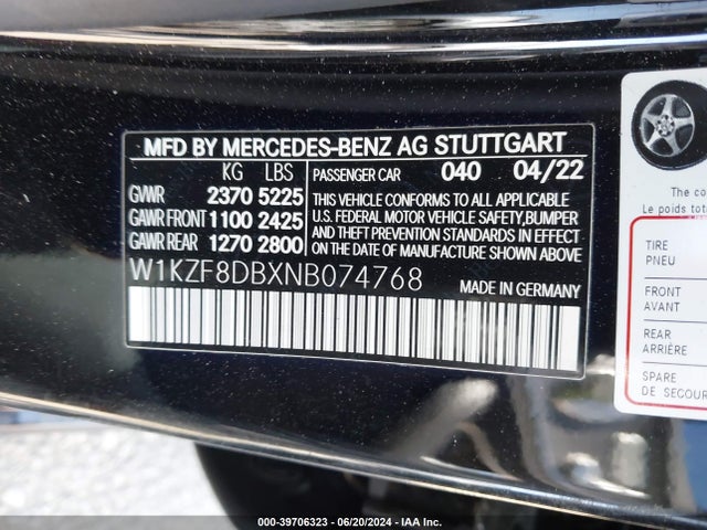 Mercedes-Benz E 350 2022 W1KZF8DBXNB074768 Image 9