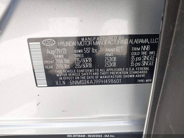 Hyundai Santa Fe Sel 2023 5NMS24AJ9PH498601 Image 9