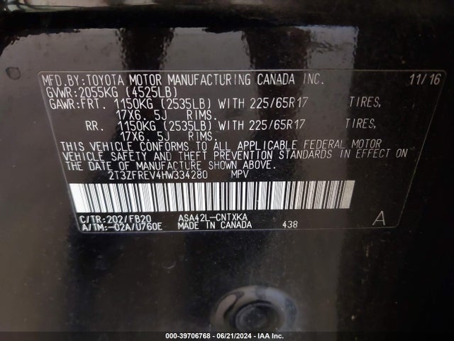 Toyota RAV4 LE 2017 2T3ZFREV4HW334280 Image 9