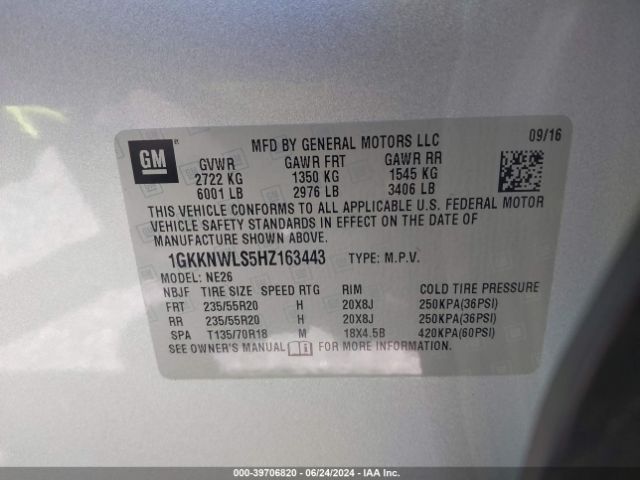 1GKKNWLS5HZ163443 GMC Acadia Slt-2
