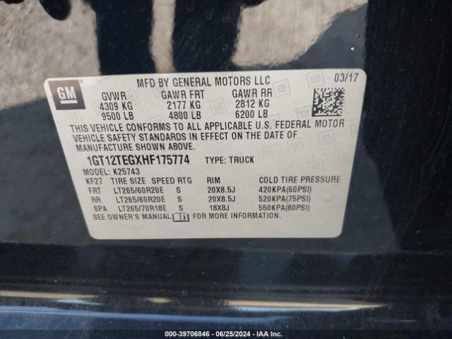 1GT12TEGXHF175774 GMC Sierra 2500hd Slt