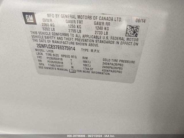 Chevrolet Equinox 2lt 2014 2GNFLCE37E6375914 Image 9