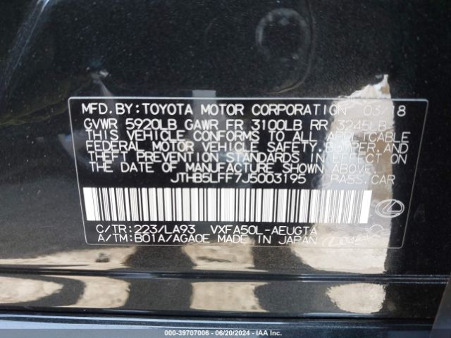 JTHB5LFF7J5003195 Lexus Ls 500