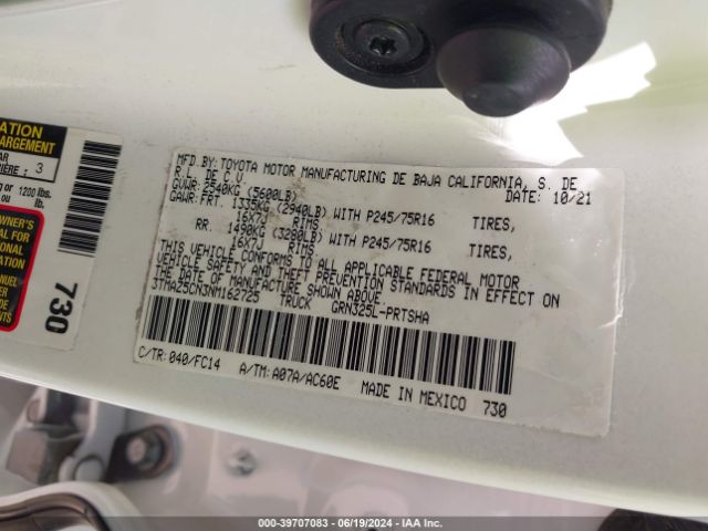 3TMAZ5CN3NM162725 Toyota Tacoma Sr5 V6