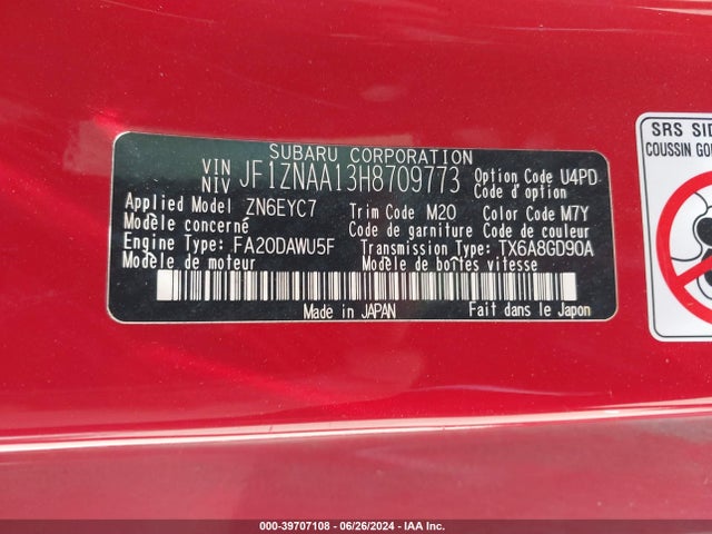 Toyota 86 2017 JF1ZNAA13H8709773 Image 9