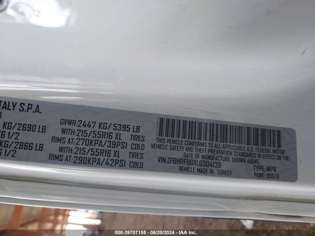 ZFBHRFBBXL6S04139 RAM Promaster City Tradesman Slt