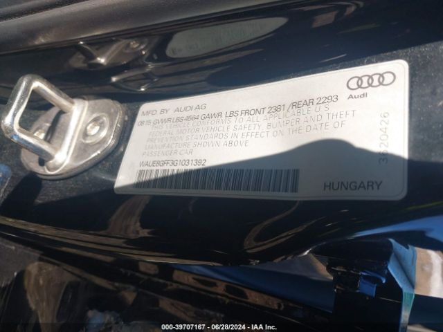 WAUE8GFF3G1031392 Audi A3 2.0t Premium