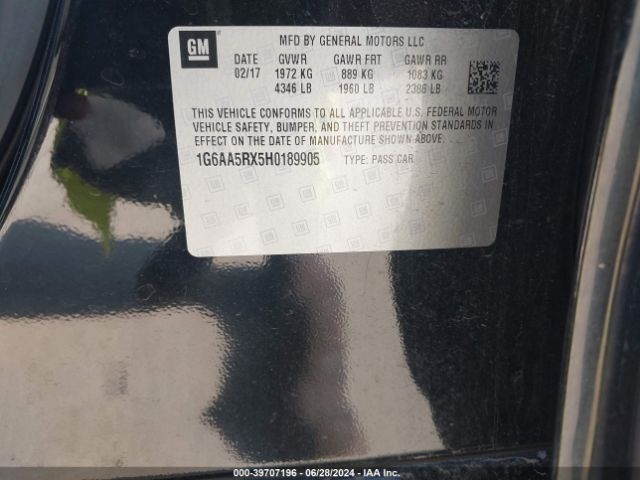 1G6AA5RX5H0189905 Cadillac Ats Standard