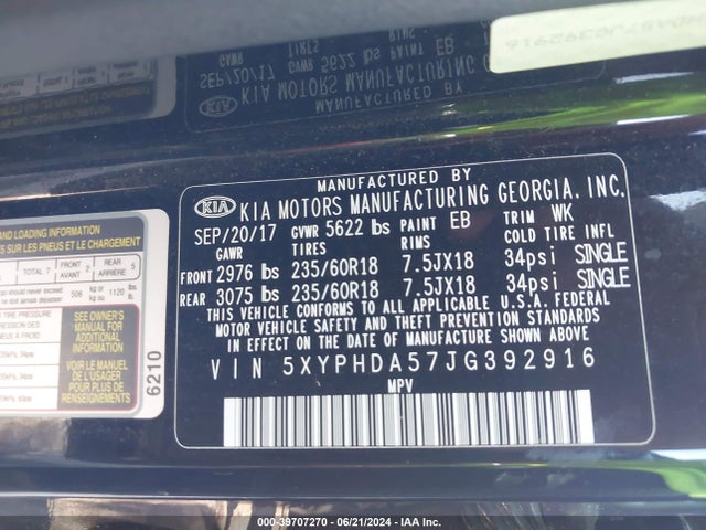 KIA Sorento 3.3l Ex 2018 5XYPHDA57JG392916 Image 9