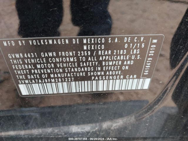 3VWLA7AJ9FM281227 Volkswagen Jetta 2.0l Tdi S