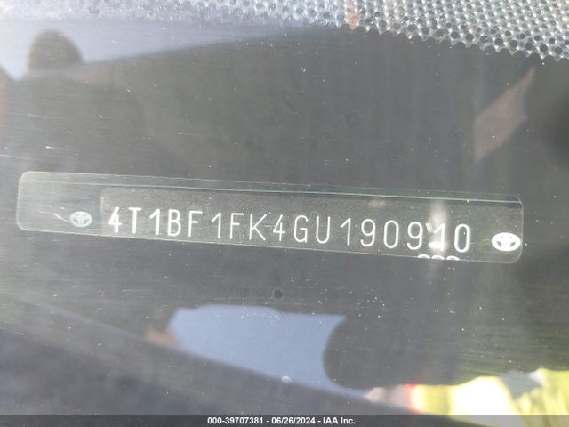 Toyota CAMRY SE 2016 4T1BF1FK4GU190910 Image 9