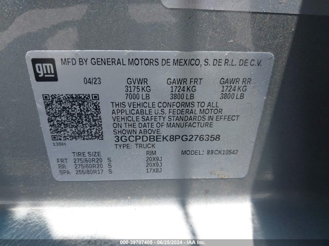 Chevrolet Silverado 1500 4wd  Short Bed Custom 2023 3GCPDBEK8PG276358 Image 9
