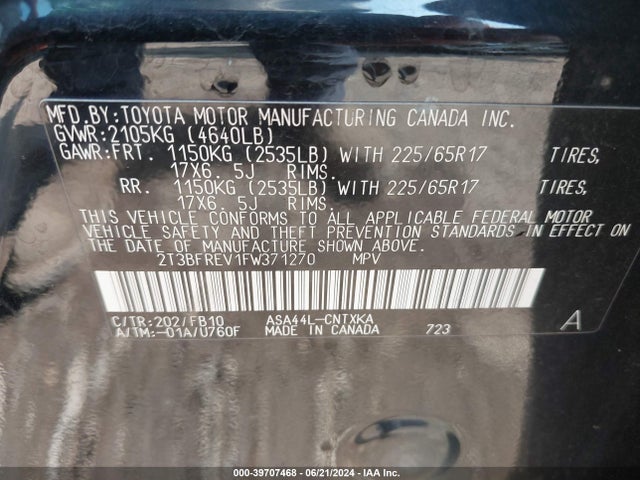 Toyota RAV4 LE 2015 2T3BFREV1FW371270 Image 9