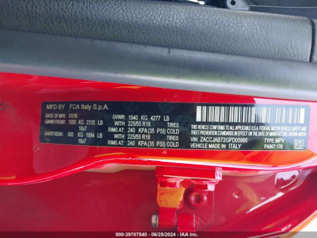 ZACCJABT2GPD05995 Jeep Renegade Latitude