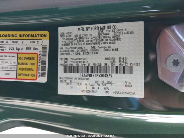Ford Mustang Gt Premium Fastback 2023 1FA6P8CF1P5304879 Image 9