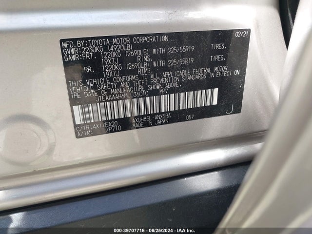 Toyota Venza Limited 2021 JTEAAAAH6MJ036010 Image 9