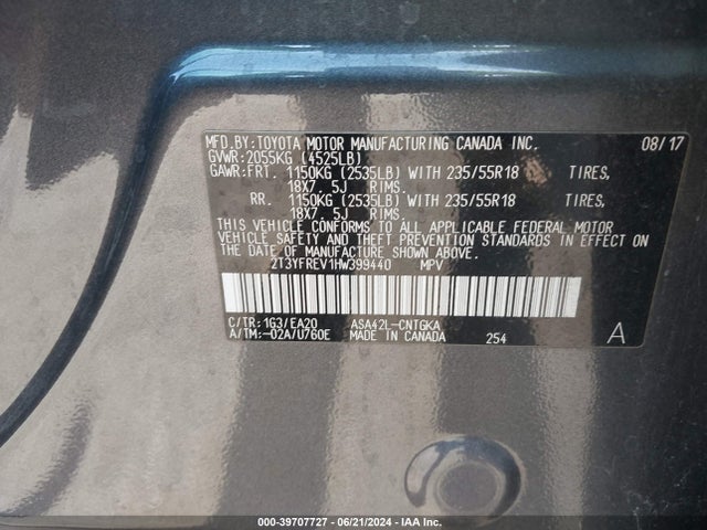 Toyota Rav4 Limited 2017 2T3YFREV1HW399440 Image 9