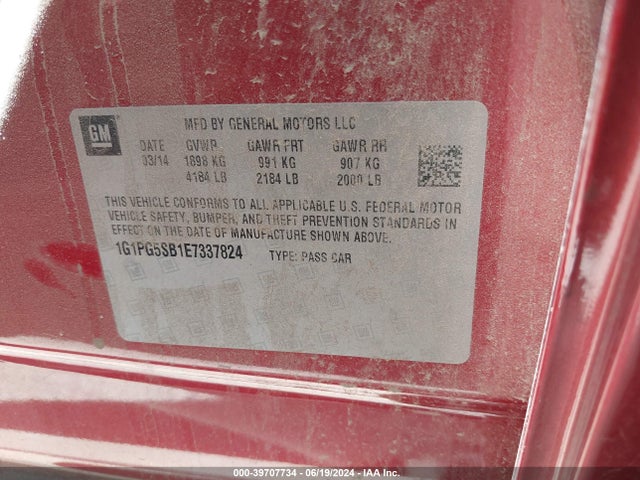 Chevrolet CRUZE LTZ 2014 1G1PG5SB1E7337824 Image 9