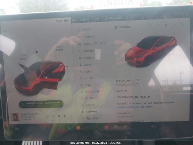 7SAYGDEF8PF962709 Tesla Model Y Awd/performance Dual Motor All-wheel Drive