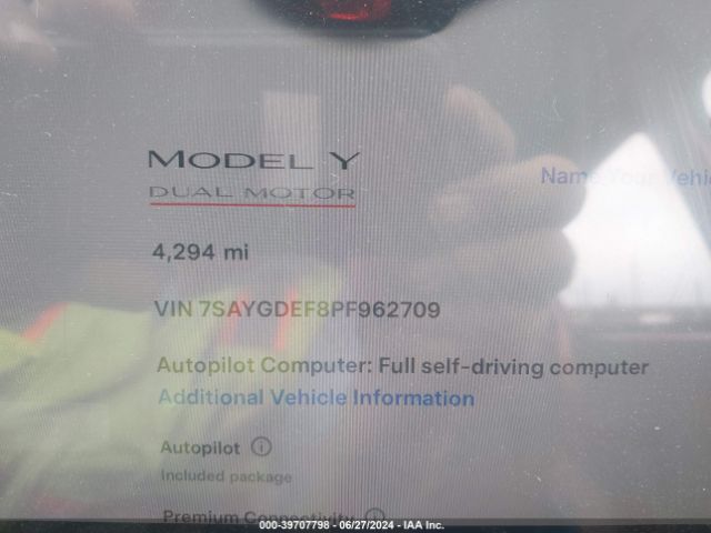 7SAYGDEF8PF962709 Tesla Model Y Awd/performance Dual Motor All-wheel Drive