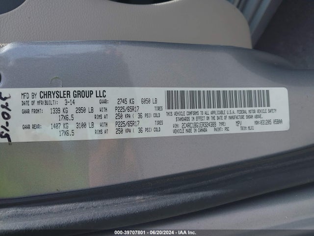 2C4RC1BG1ER324389 Chrysler Town & Country Touring