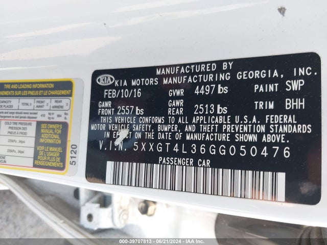 KIA Optima Lx 2016 5XXGT4L36GG050476 Image 9