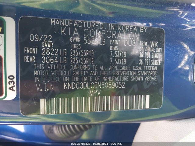 KNDC3DLC6N5089052 KIA Ev6 Wind