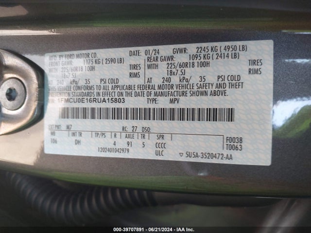 Ford Escape Phev 2024 1FMCU0E16RUA15803 Image 9