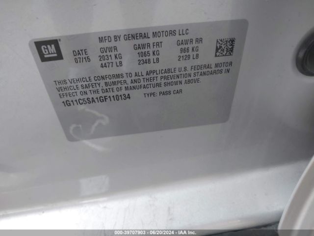 1G11C5SA1GF110134 Chevrolet Malibu Limited Lt
