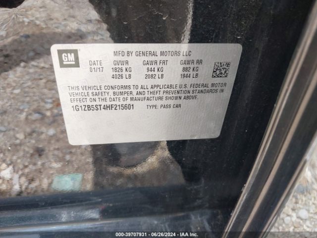 1G1ZB5ST4HF215601 Chevrolet MALIBU LS