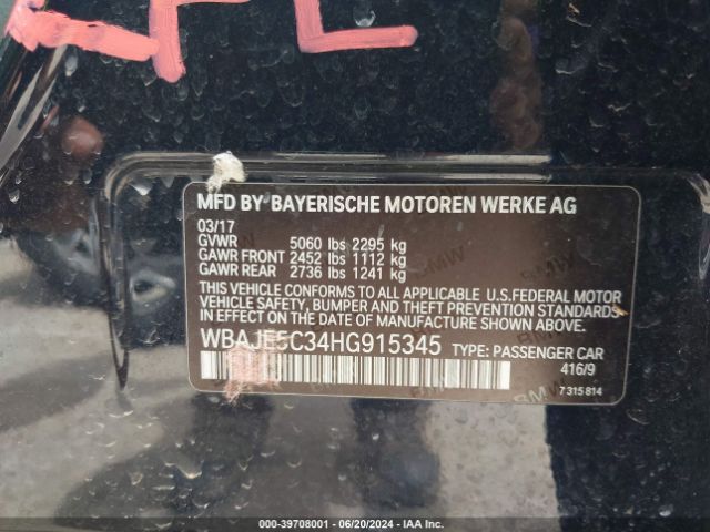 WBAJE5C34HG915345 BMW 540I