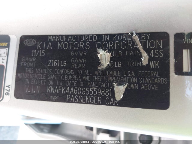 KIA FORTE LX 2016 KNAFK4A60G5559881 Image 9