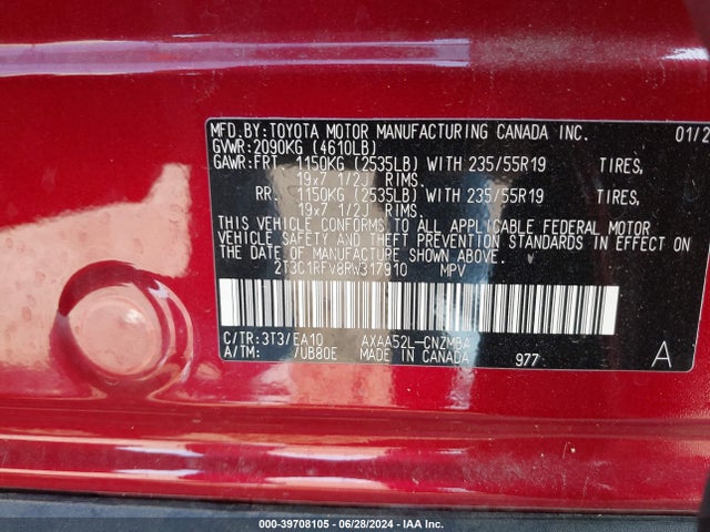 Toyota Rav4 Xle Premium 2024 2T3C1RFV8RW317910 Image 9