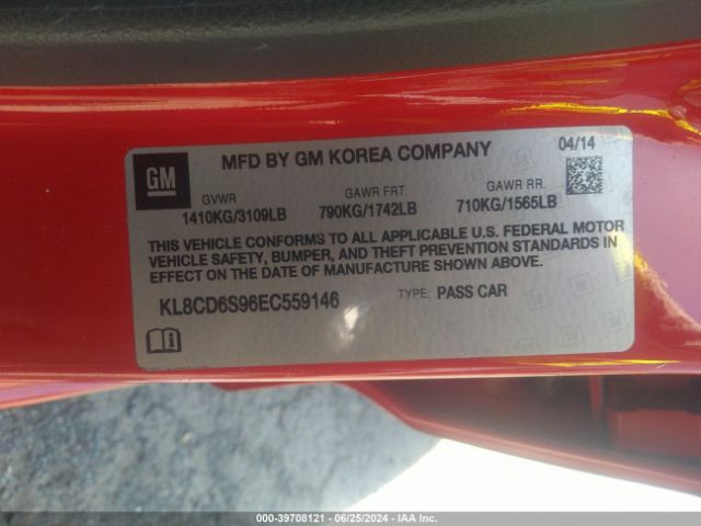 KL8CD6S96EC559146 Chevrolet Spark 1lt Auto