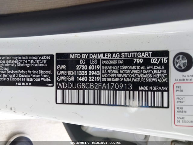WDDUG8CB2FA170913 Mercedes-Benz S 550