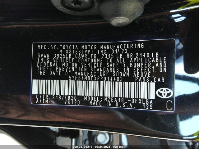 Toyota COROLLA LE 2023 5YFB4MDEXPP014403 Image 9
