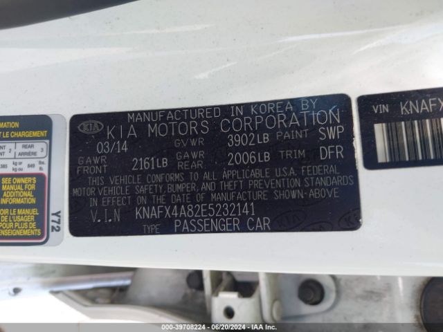 KNAFX4A82E5232141 KIA FORTE EX