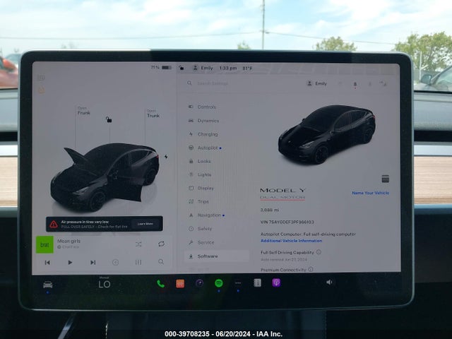 7SAYGDEF3PF966103 Tesla Model Y Awd/performance Dual Motor All-wheel Drive