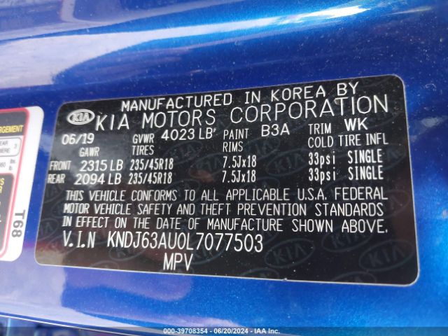 KNDJ63AU0L7077503 KIA Soul Gt-line