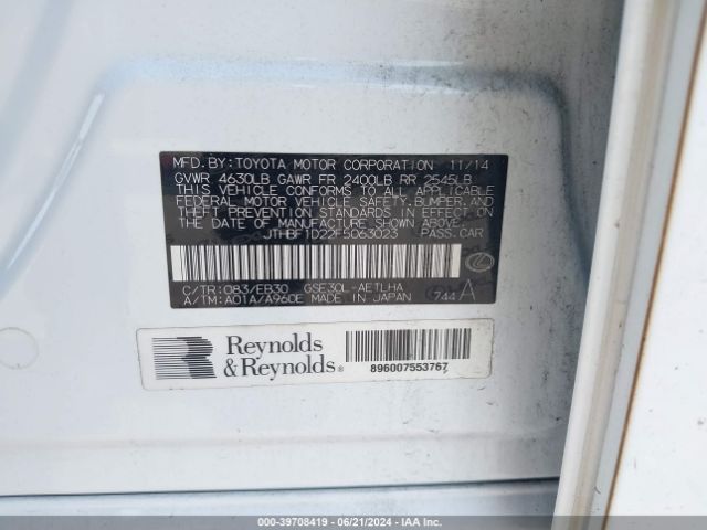 JTHBF1D22F5063023 Lexus IS 250