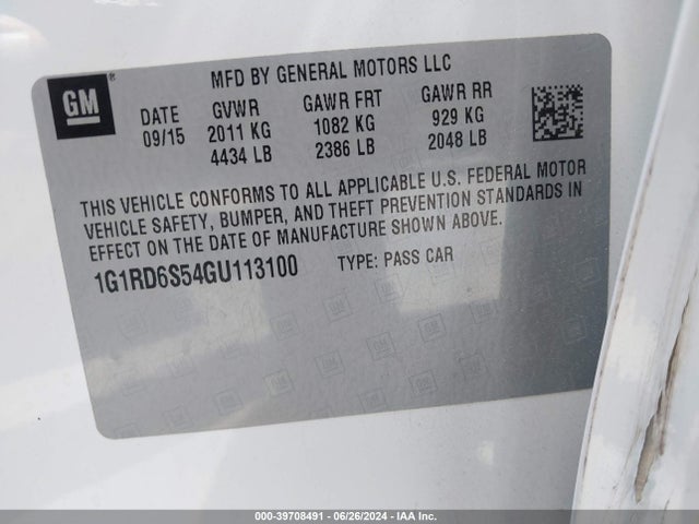 Chevrolet Volt Premier 2016 1G1RD6S54GU113100 Image 9