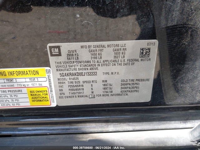 5GAKRAKD8EJ132222 Buick Enclave Convenience