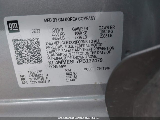 KL4MMESL7PB132479 Buick Encore Gx Select Awd