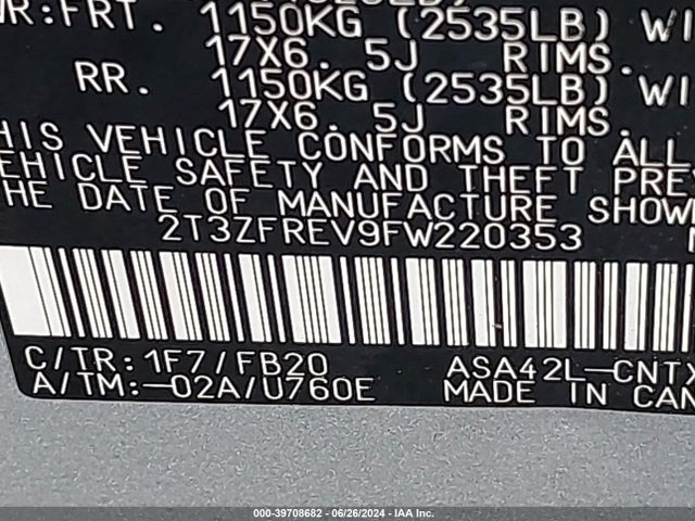 Toyota RAV4 LE 2015 2T3ZFREV9FW220353 Image 9