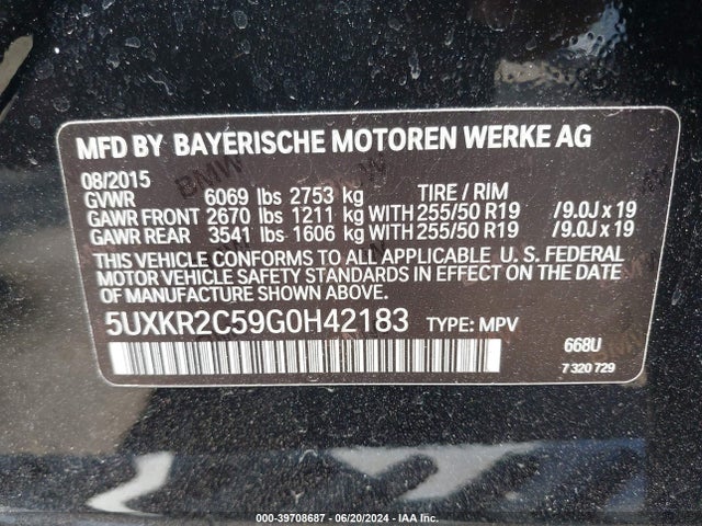 5UXKR2C59G0H42183 BMW X5 Sdrive35i