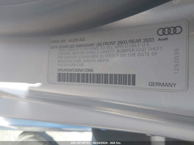 WAUWGAFC8GN012968 Audi A7 3.0t Premium Plus